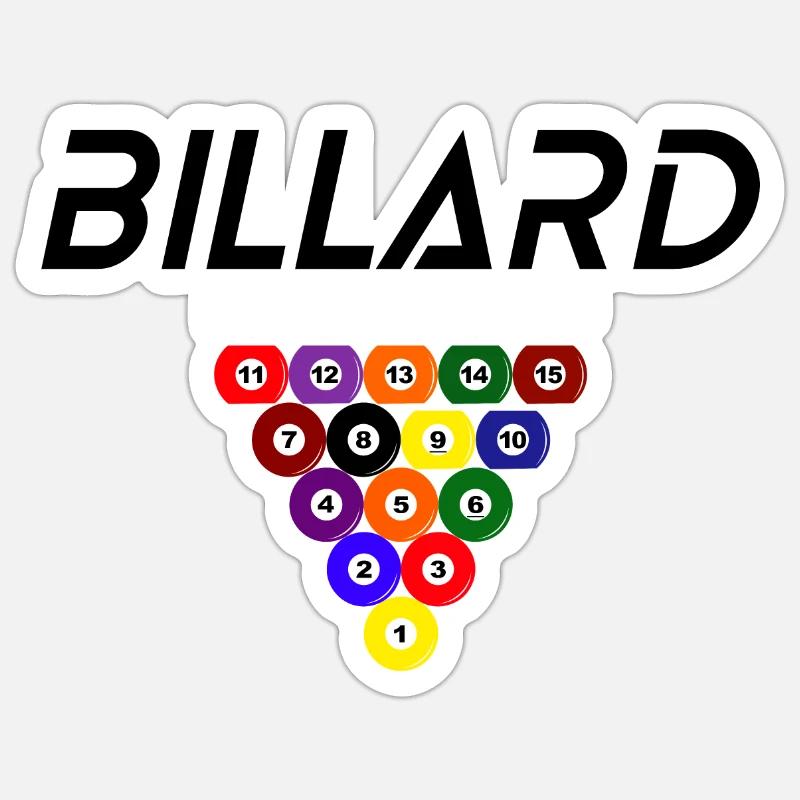 Billard - Sticker taille S (10 x 10 cm) - blanc mat