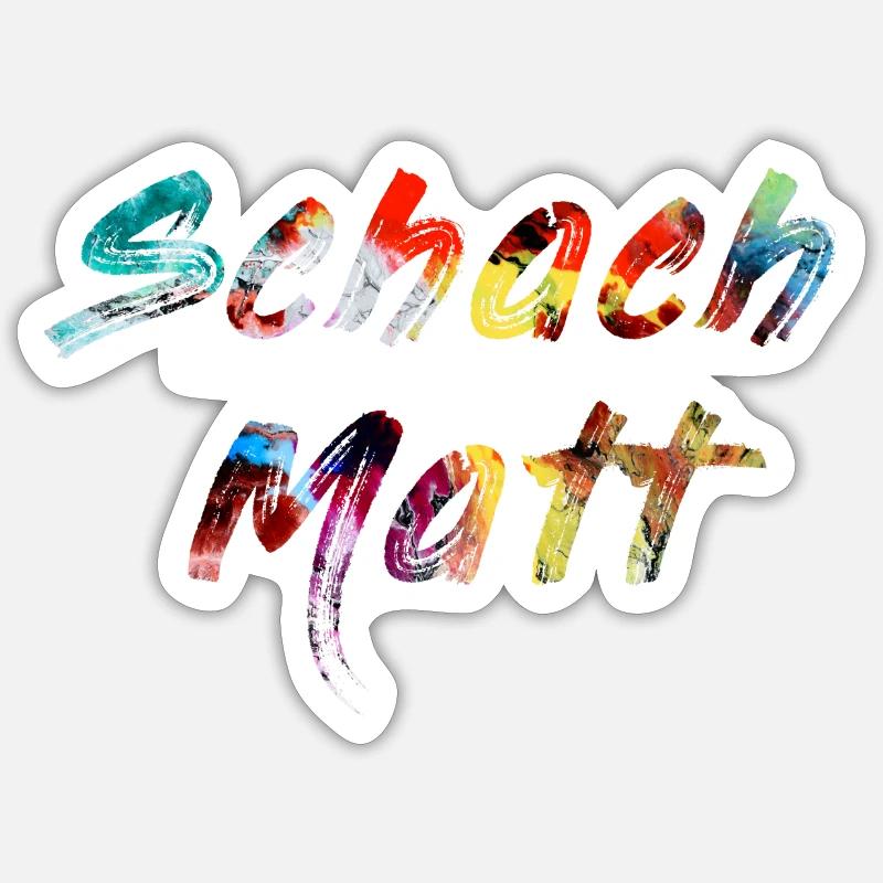 Échecs Matt - Sticker taille S (10 x 10 cm) - blanc mat