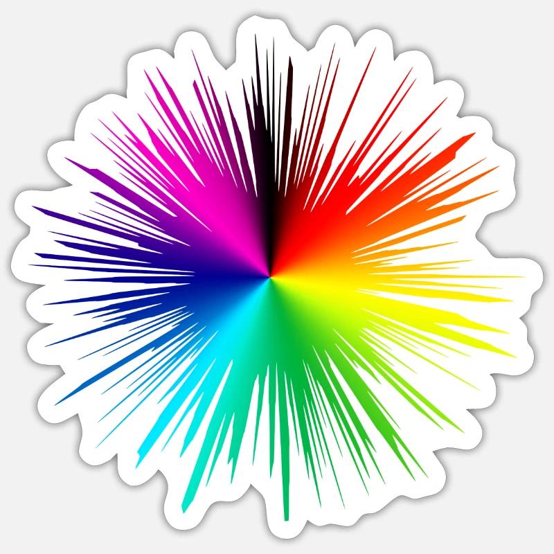 Farbexplosion Radialburst - Sticker Größe S (10 x 10 cm) - Mattweiß