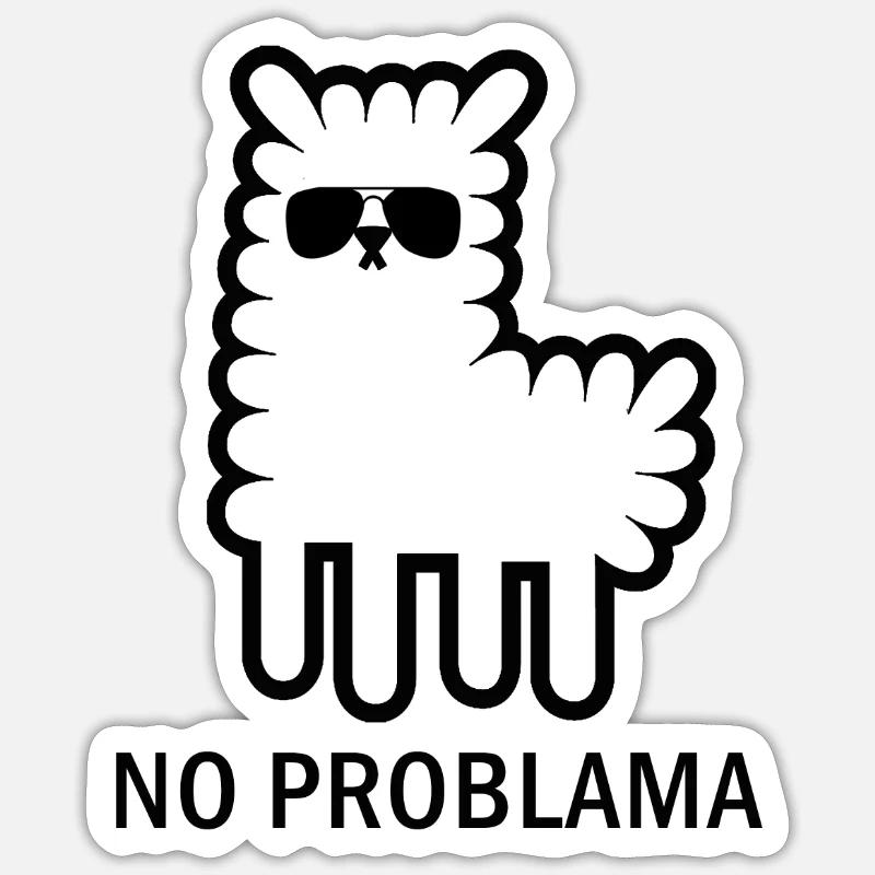 Llama funny problem lama - Sticker size S (10 x 10 cm) - white matte
