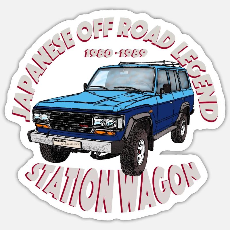 Break bleu / bleu - Sticker taille S (10 x 10 cm) - blanc mat