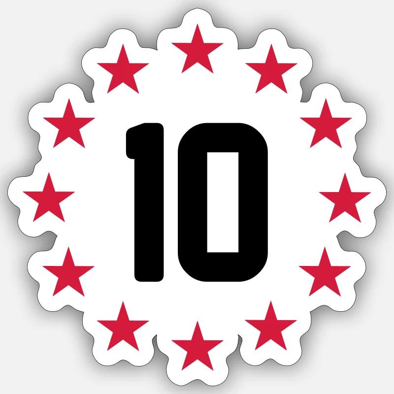 10 ans - Sticker taille S (10 x 10 cm) - blanc mat