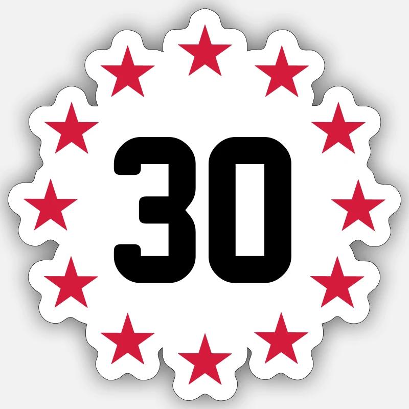 30 ans - Sticker taille S (10 x 10 cm) - blanc mat