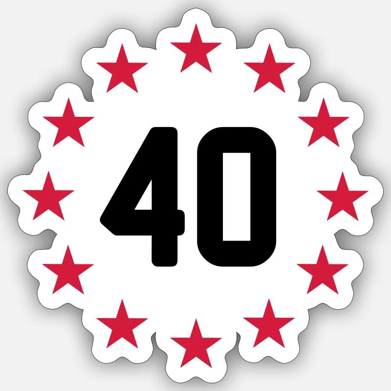 40 ans Sticker taille S (10 x 10 cm)