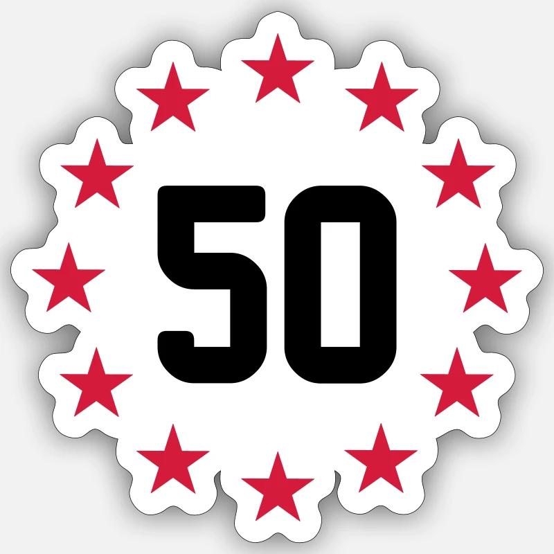 50 years - Sticker size S (10 x 10 cm) - white matte