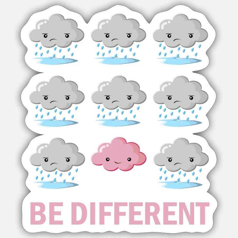 Être différent - Sticker taille S (10 x 10 cm) - blanc mat