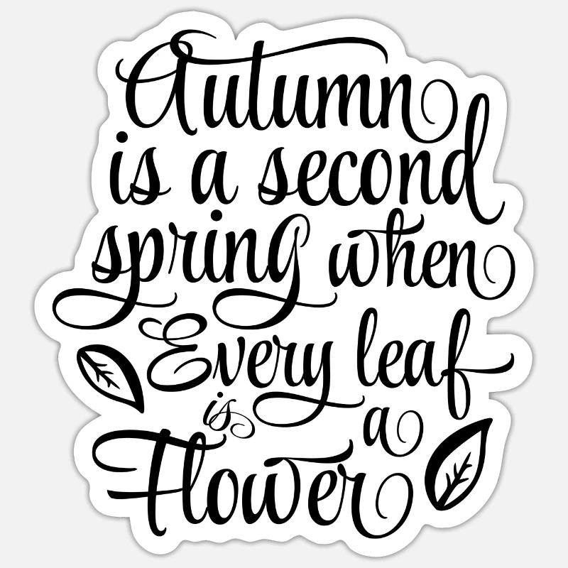 Autumn Fall Leaf Gift - Sticker Größe S (10 x 10 cm) - Mattweiß