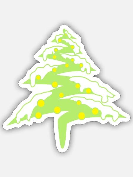 kontur lichter leuchten lichterkette schnee weihna - Sticker Größe S (10 x 10 cm) - Mattweiß
