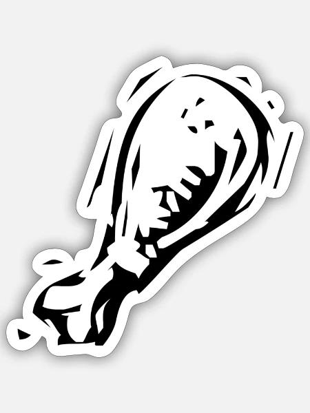 Hähnchenkeule Keule Hähnchenschenkel Geschenk - Sticker Größe S (10 x 10 cm) - Mattweiß