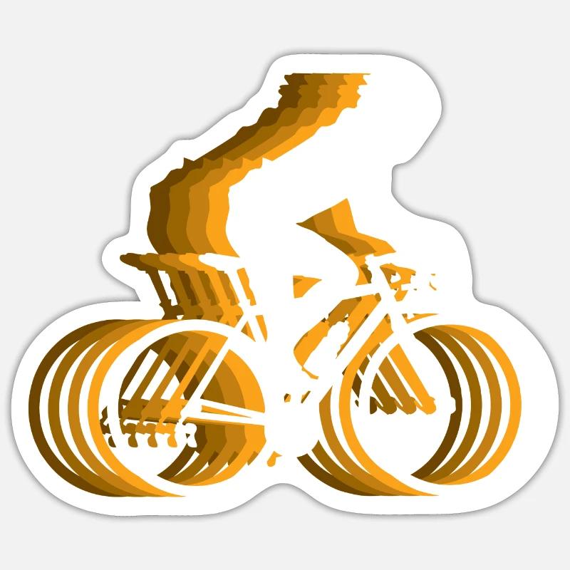 Lightning Bicycle Ride - cyclist with fire effect Sticker size S (10 x 10 cm)