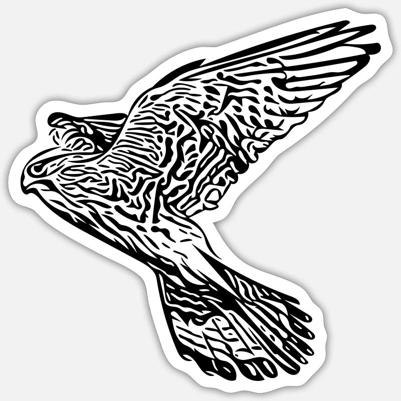 faucon - Sticker taille S (10 x 10 cm) - blanc mat