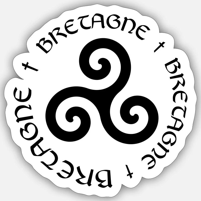Bretagne ! - Sticker taille S (10 x 10 cm) - blanc mat
