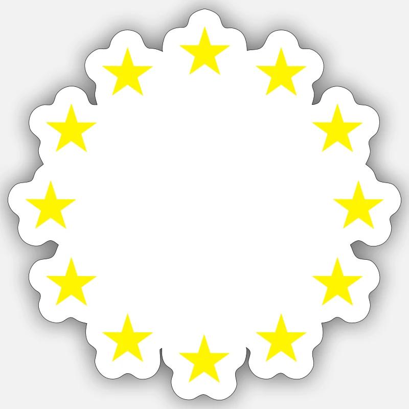 Étoiles EU - Sticker taille S (10 x 10 cm) - blanc mat
