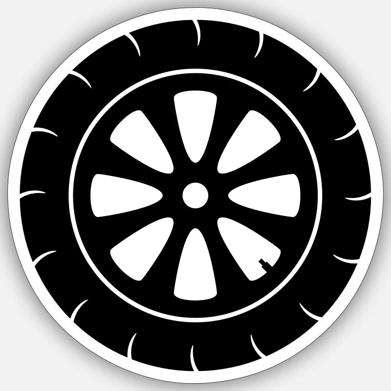 pneu moto conduite permis de conduire - Sticker taille S (10 x 10 cm) - blanc mat