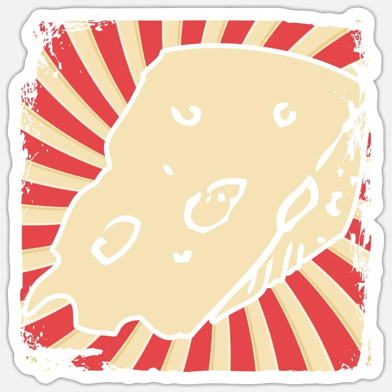 Fromage - Sticker taille S (10 x 10 cm) - blanc mat