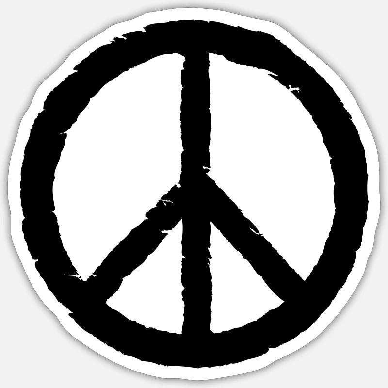 Peace Zeichen, Frieden - Sticker Größe S (10 x 10 cm) - Mattweiß