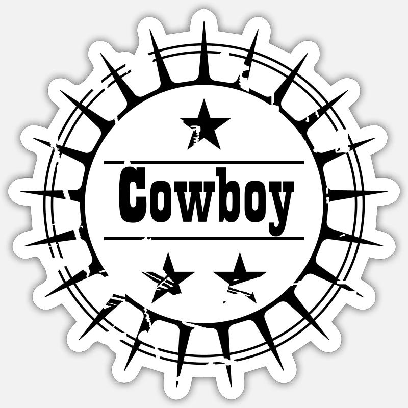Button Cowboy Sticker Größe S (10 x 10 cm)