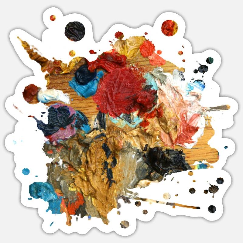 Éclaboussures de peinture ou d'illustrations - Sticker taille S (10 x 10 cm) - blanc mat
