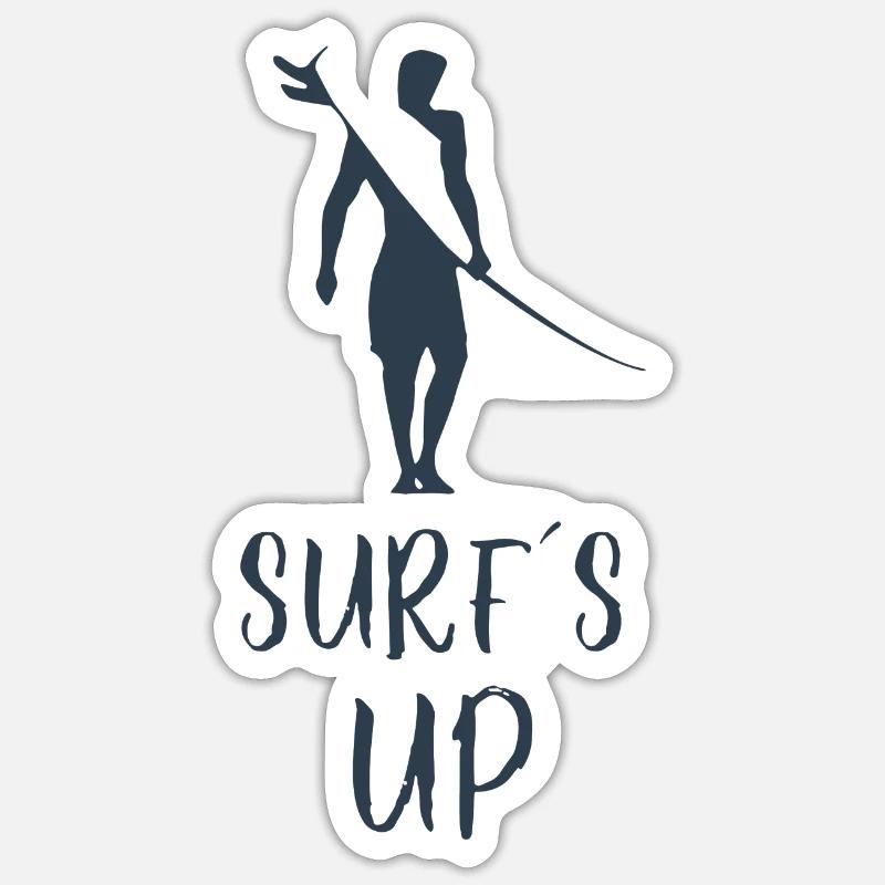 Surf, surf, surfing - Sticker taille S (10 x 10 cm) - blanc mat