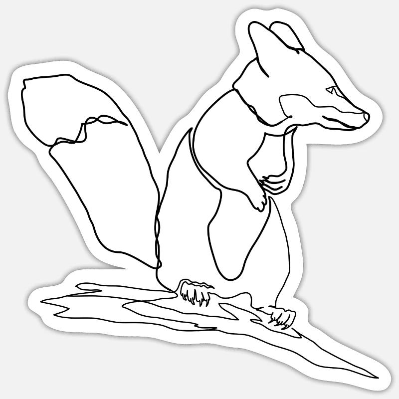 Fox Squirrel Squirrel Fox - Sticker taille S (10 x 10 cm) - blanc mat