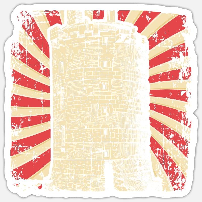 Castle Middle Ages - Sticker size S (10 x 10 cm) - white matte