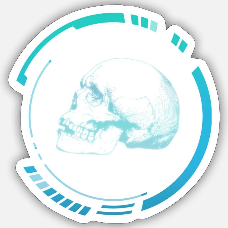 Menschenkopfröntgenbild - Sticker Größe S (10 x 10 cm) - Mattweiß