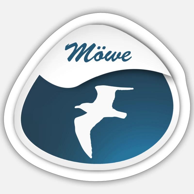 Möwe - Sticker Größe S (10 x 10 cm) - Mattweiß