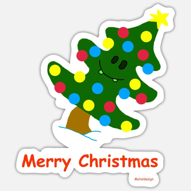 Weihnachtsbaum / Christmas Tree - Sticker Größe S (10 x 10 cm) - Mattweiß