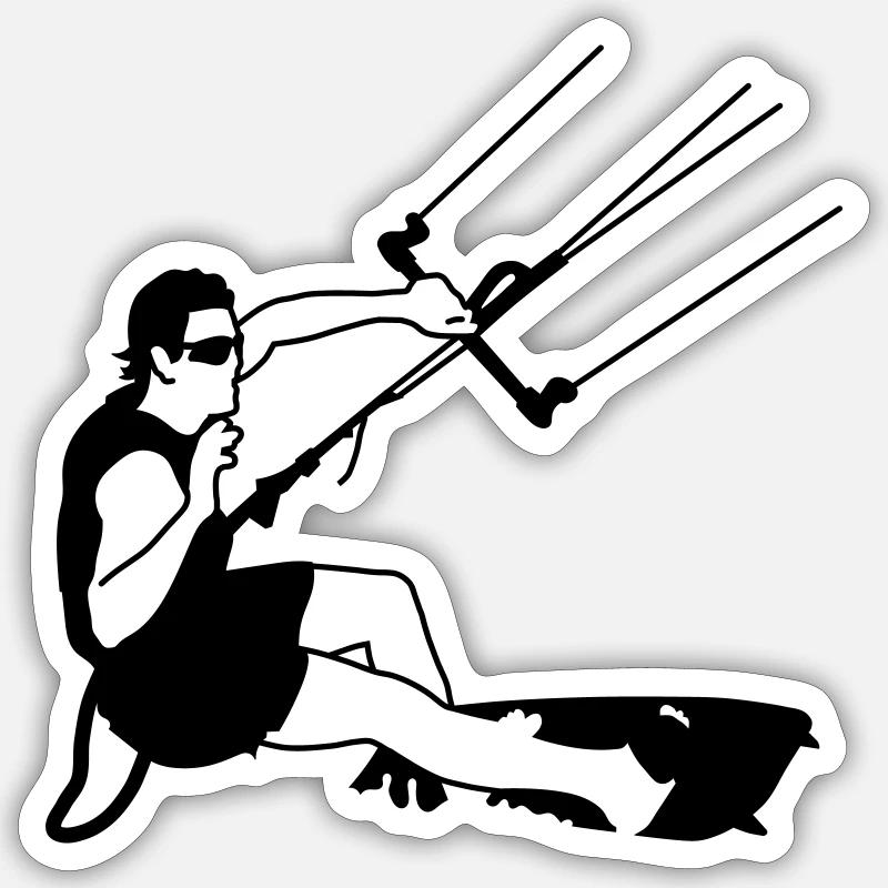 kitesurfer Sticker taille S (10 x 10 cm)