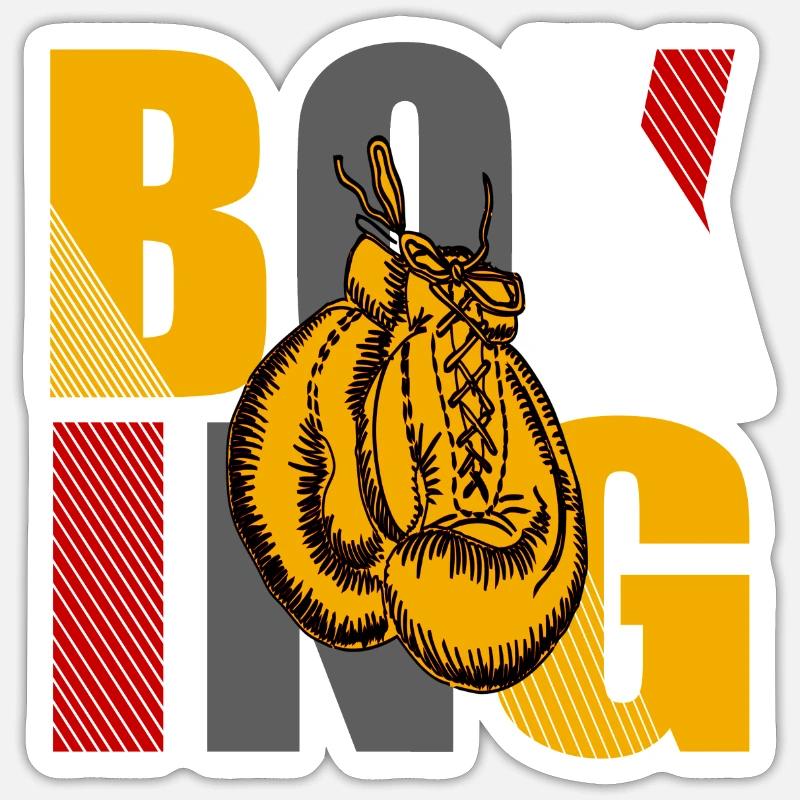 boxe - Sticker taille S (10 x 10 cm) - blanc mat