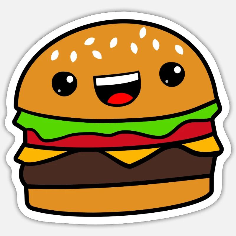 Burger Sticker size S (10 x 10 cm)
