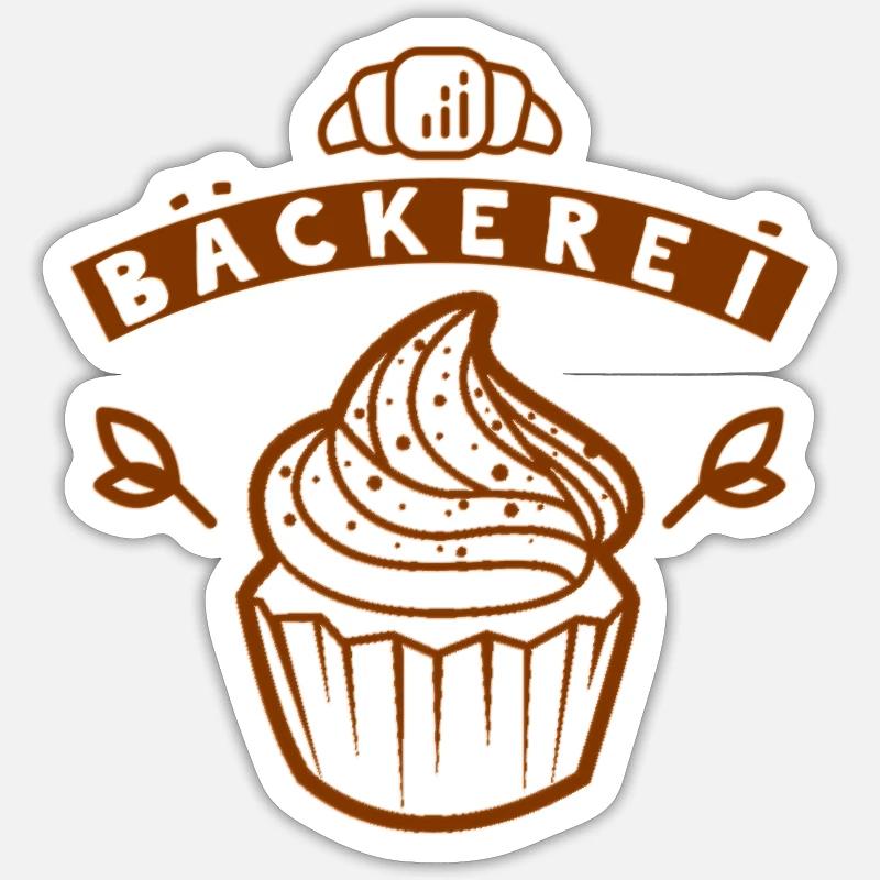 Bakery cupcake - Sticker size S (10 x 10 cm) - white matte