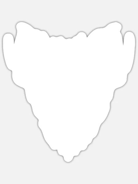 Schädel-Silhouette im Noir-Kontrast - Sticker Größe S (10 x 10 cm) - Mattweiß