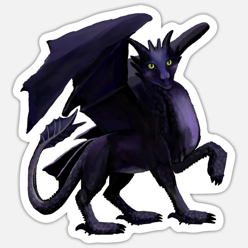 Schwarzer Drache Sticker Größe S (10 x 10 cm)