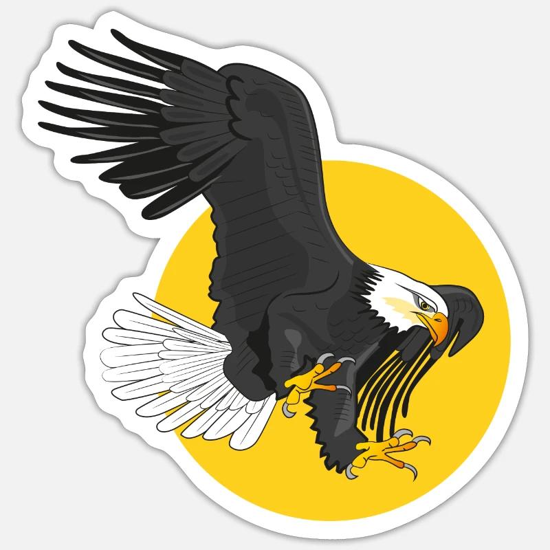 american eagle sun - Sticker size S (10 x 10 cm) - white matte