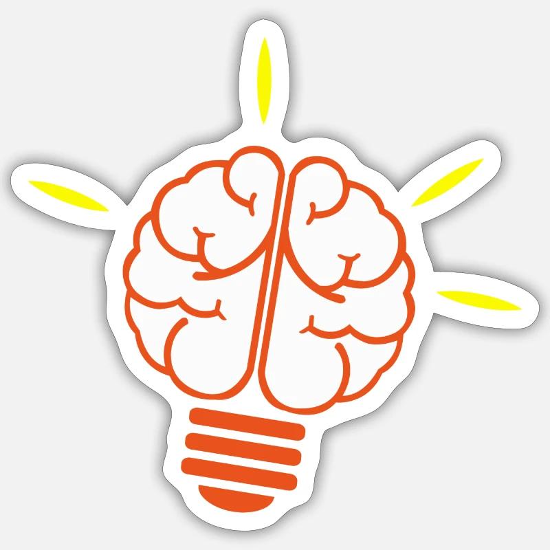 Lightbulb, bulb, light, brain Sticker size S (10 x 10 cm)