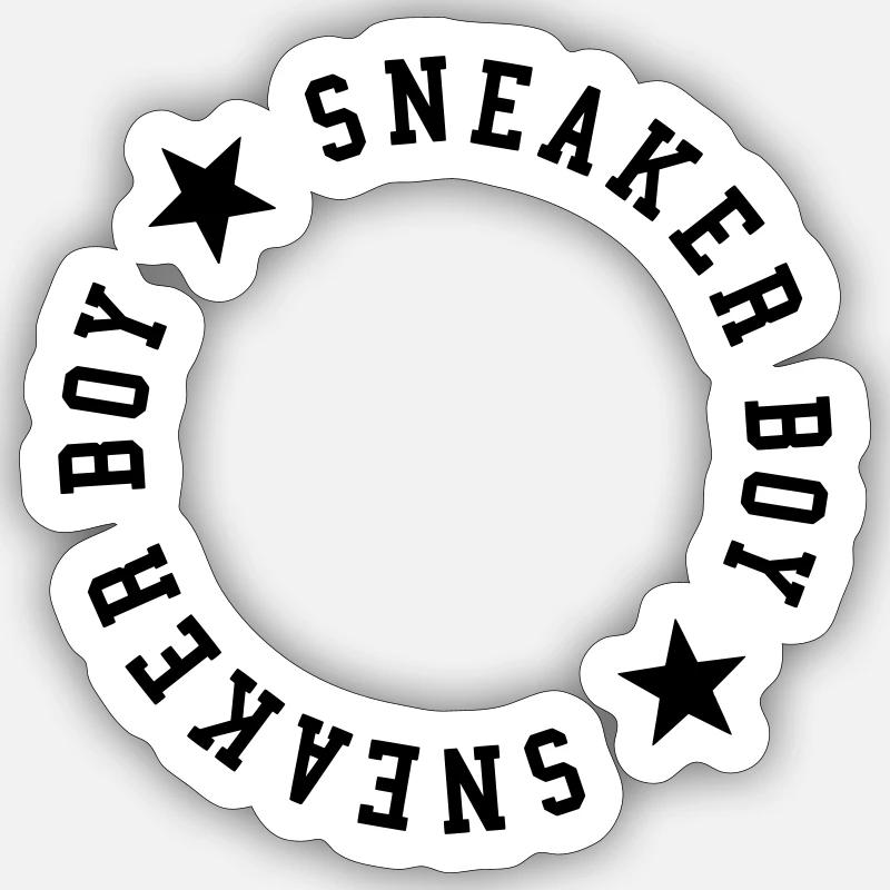 Sneaker Boy - Sticker taille S (10 x 10 cm) - blanc mat