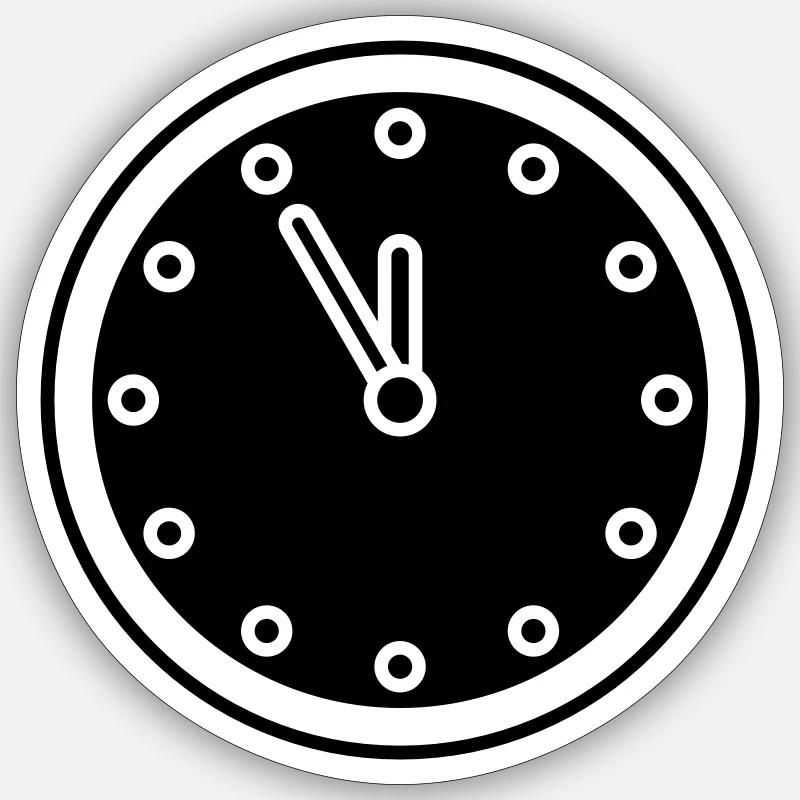 clock - Sticker taille S (10 x 10 cm) - blanc mat