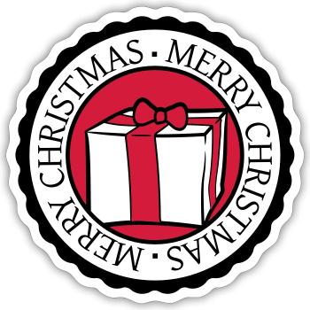 kreis rund stempel nikolaus weihnachten design coo - Sticker Größe S (10 x 10 cm) - Mattweiß - Vorne