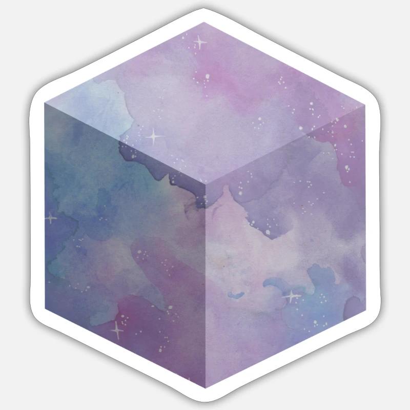Galaxy Cube - Sticker size S (10 x 10 cm) - white matte
