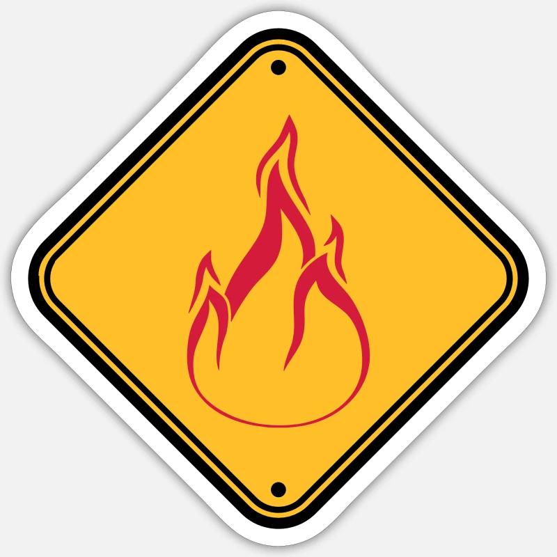 Shield note warning caution caution danger feu Sticker size S (10 x 10 cm)