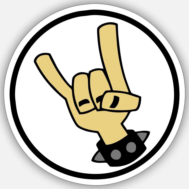 Devil Rock Hand 01 - Sticker Größe S (10 x 10 cm) - Mattweiß