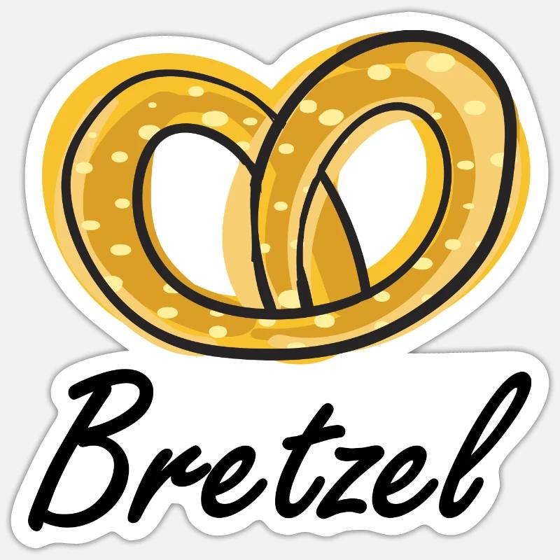 Bretzel - Sticker Größe S (10 x 10 cm) - Mattweiß