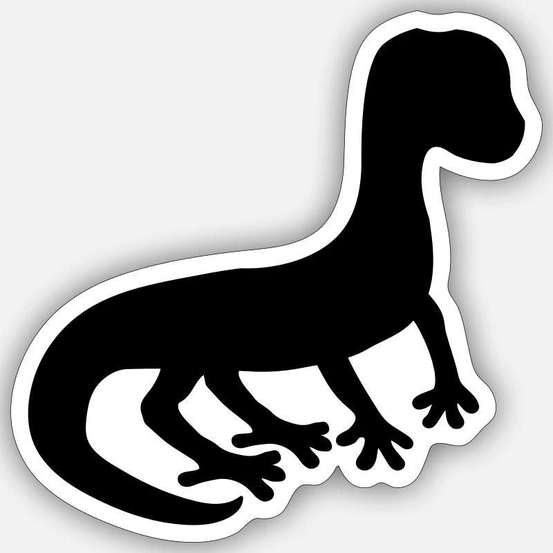 silhouette schatten eidechse echse gecko schlange - Sticker Größe S (10 x 10 cm) - Mattweiß