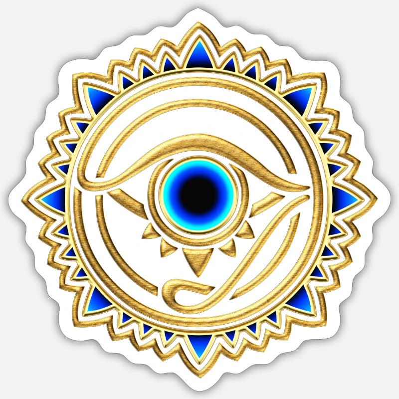 Oeil de la Providence, Dieu, pyramide, Horus - Sticker taille S (10 x 10 cm) - blanc mat
