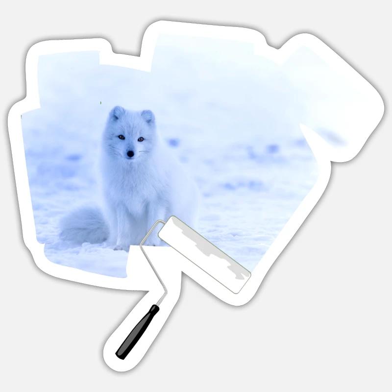 Paint roller polar fox Sticker size S (10 x 10 cm)