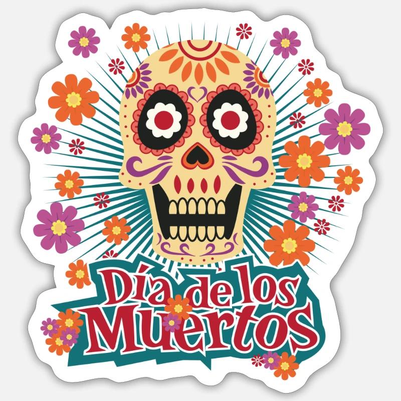 Dia de los Muertos - Sticker Größe S (10 x 10 cm) - Mattweiß