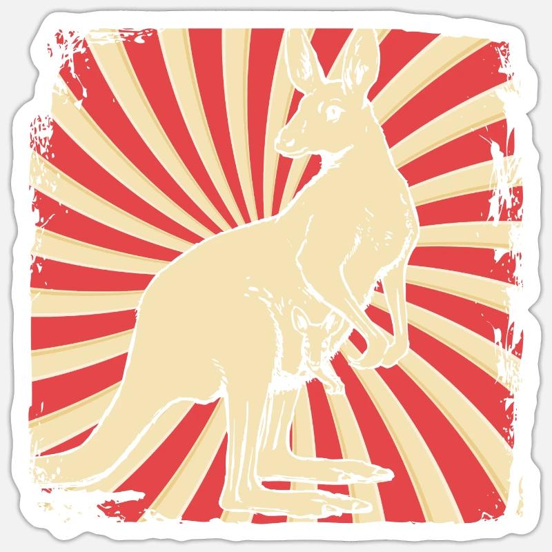Känguru - Sticker Größe S (10 x 10 cm) - Mattweiß