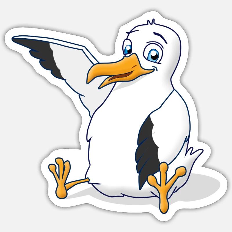 Möwi - Sticker size S (10 x 10 cm) - white matte