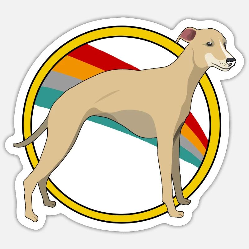lévrier - Sticker taille S (10 x 10 cm) - blanc mat